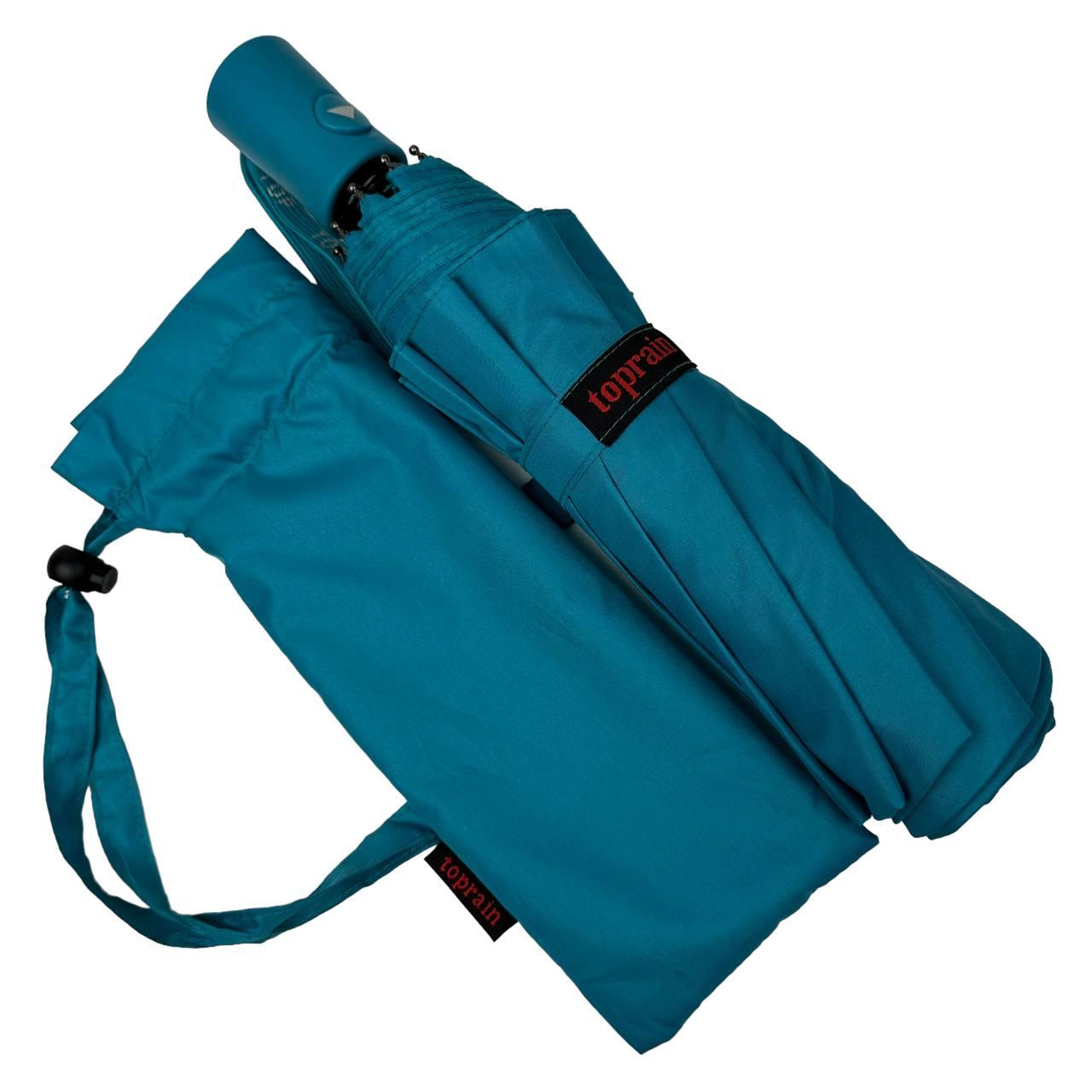 Женский складной зонтик полуавтомат Toprain 101 см бирюзовый - фото 2