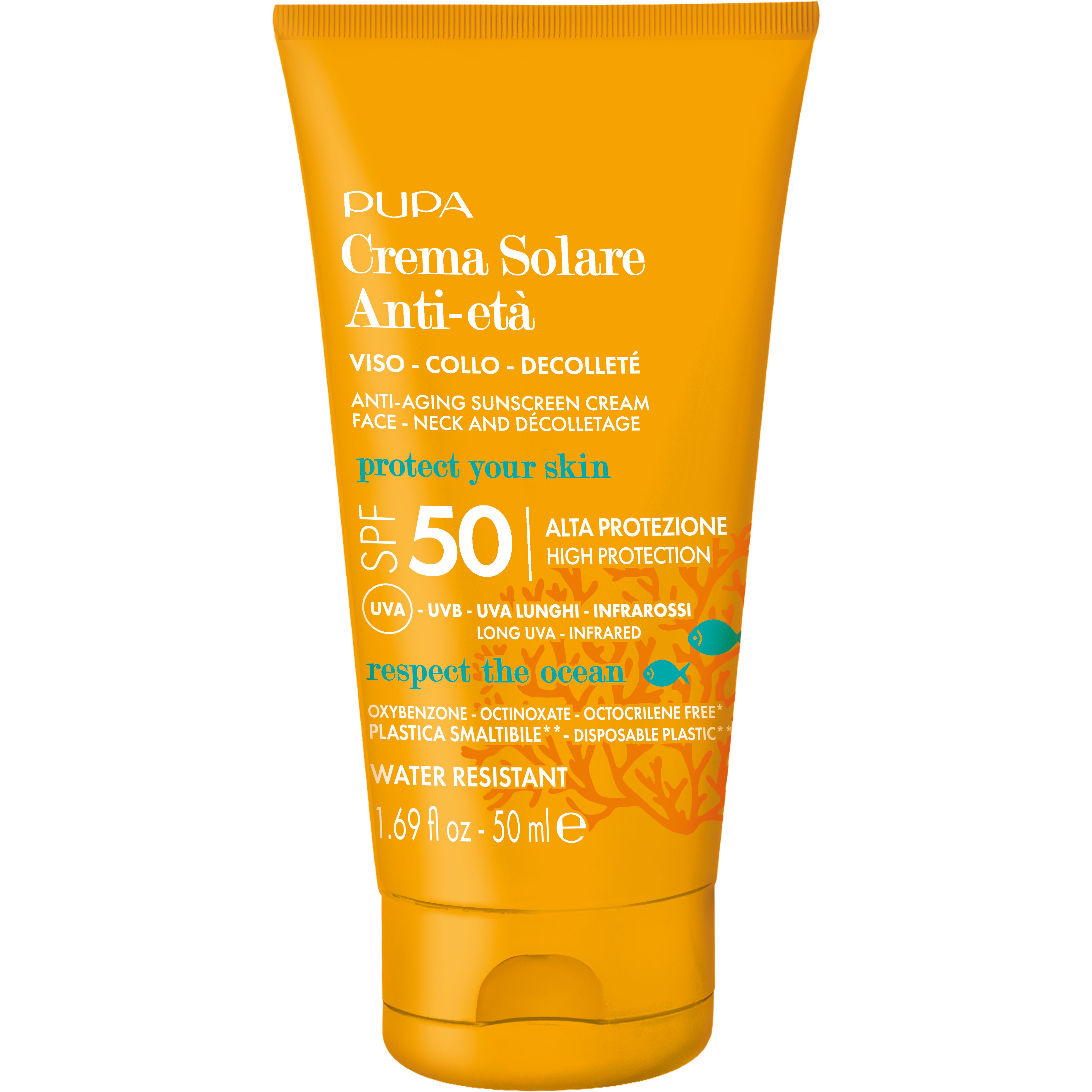 Антивіковий сонцезахисний крем Pupa Anti-Aging Sunscreen Cream High Protection SPF 50, 50 мл (1067473) - фото 2