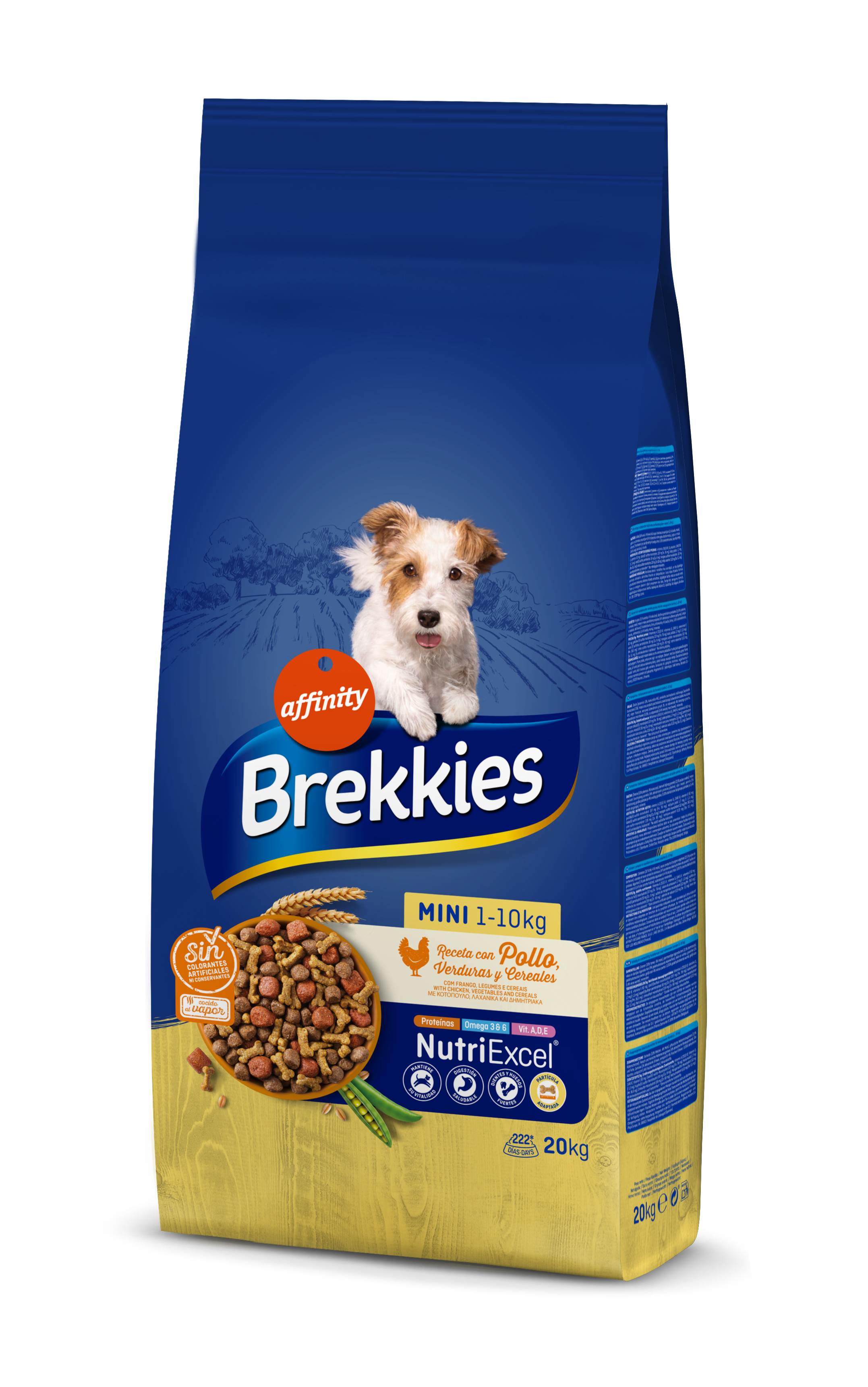 Сухий корм для дорослих собак маленьких порід Brekkies Dog Mini, з куркою і овочами, 20 кг - фото 1