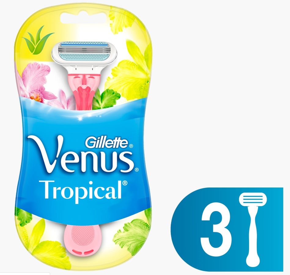 Бритвы одноразовые Gillette Venus Tropical, 3 шт. - фото 1