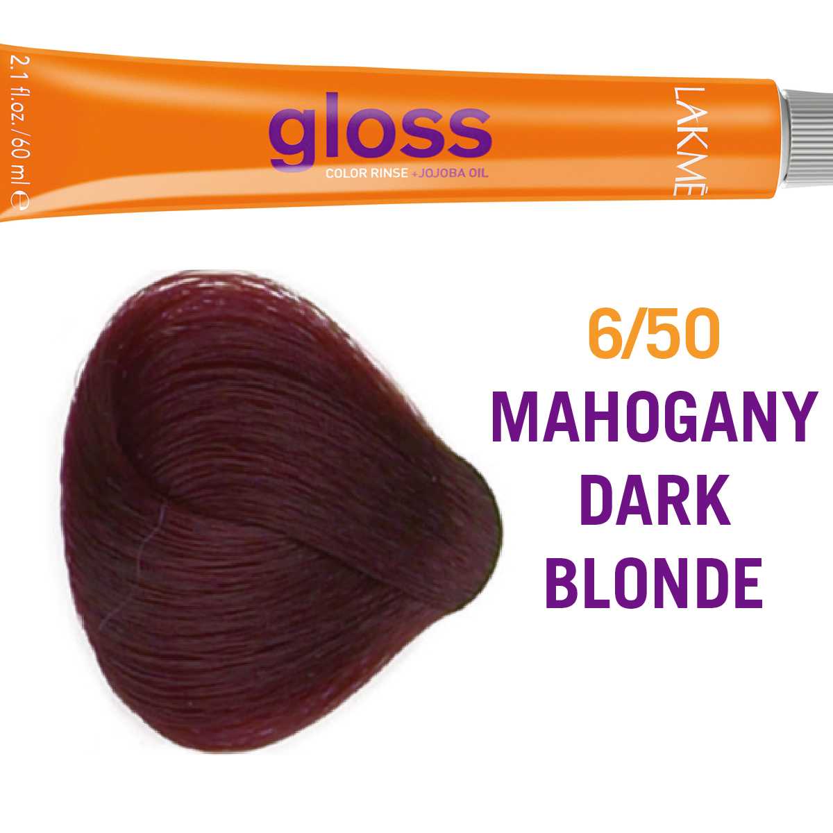 Безаміачна крем-фарба для тонування волосся Lakme Gloss 6/50 махогоново-русий 60 мл - фото 2