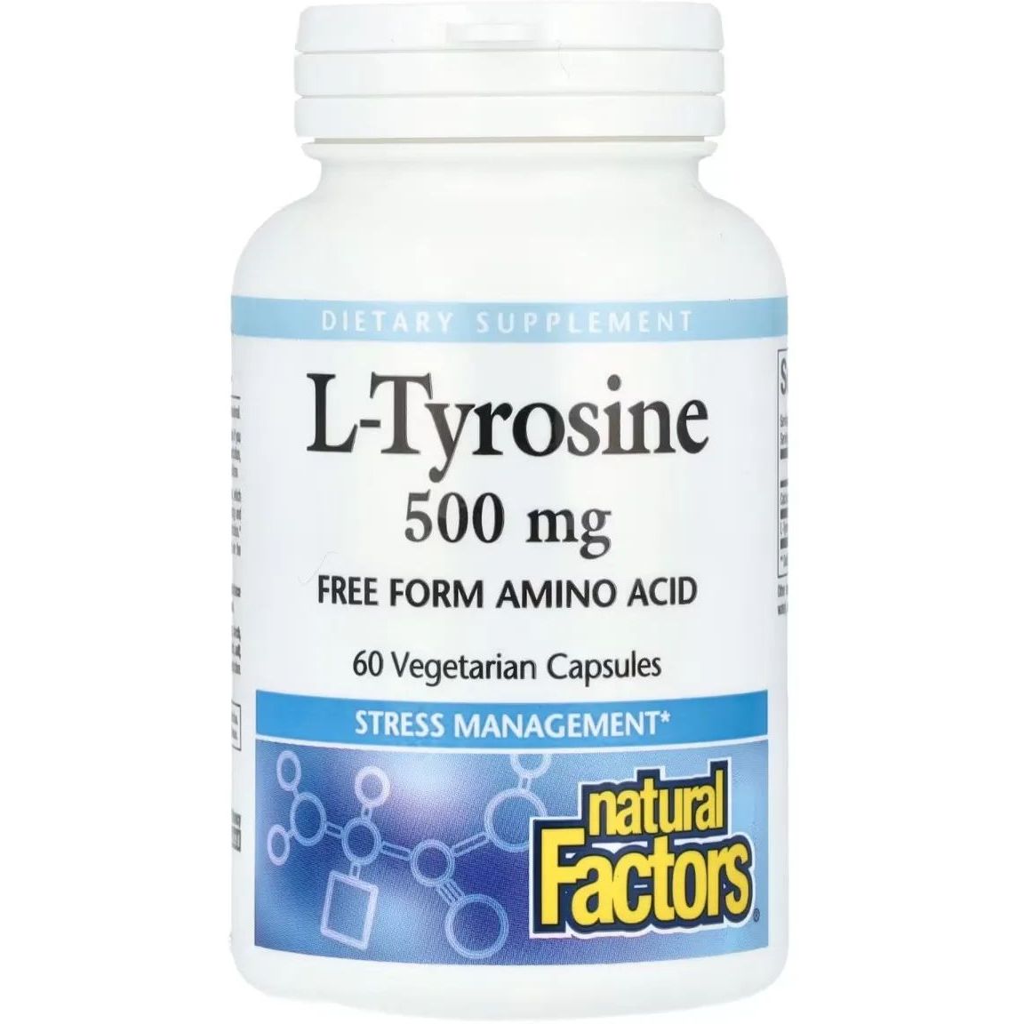 L-тирозин Natural Factors L-Tyrosine 1000 мг 60 вегетаріанських капсул - фото 1