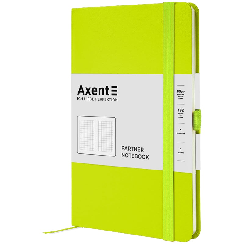Книга записная Axent Partner A5- в клеточку 96 листов лимонная (8201-60-A) - фото 2