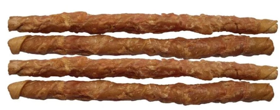 Лакомство для собак Lucky Star Крученое мясо курицы на прессованной кости 28 см 500 г 5 шт. - фото 1
