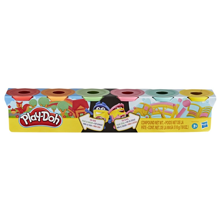 Набір для ліплення Hasbro Play-Doh Rainbow split and share pack, 6 шт. (F0629) - фото 1