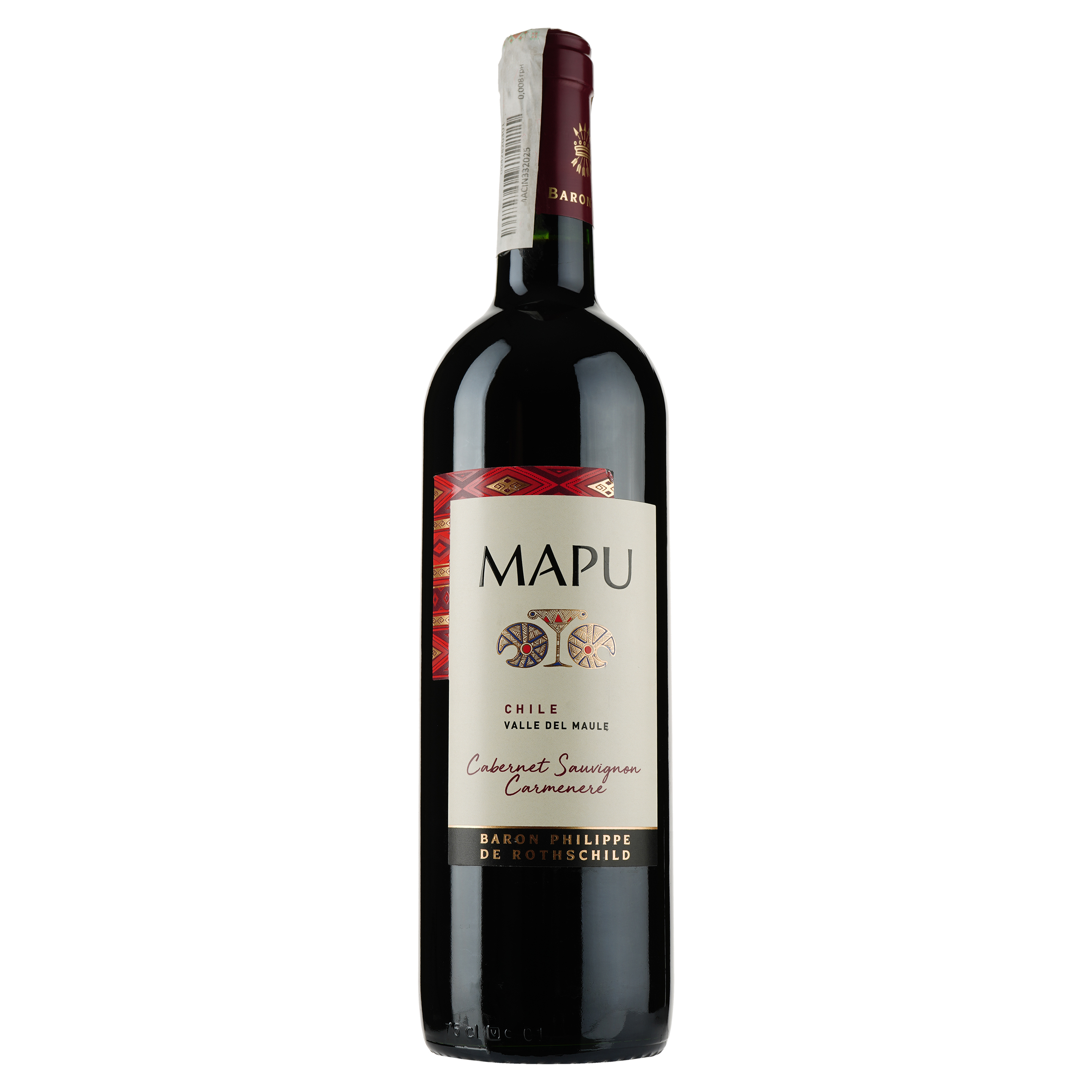 Вино Mapu Cabernet Sauvignon - Carmenere, червоне, сухе, 13,5%, 0,75 л - фото 1
