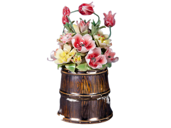 Декоративная фигурка Lefard Корзина с цветами, 12х12х18 см (461-225) - фото 1