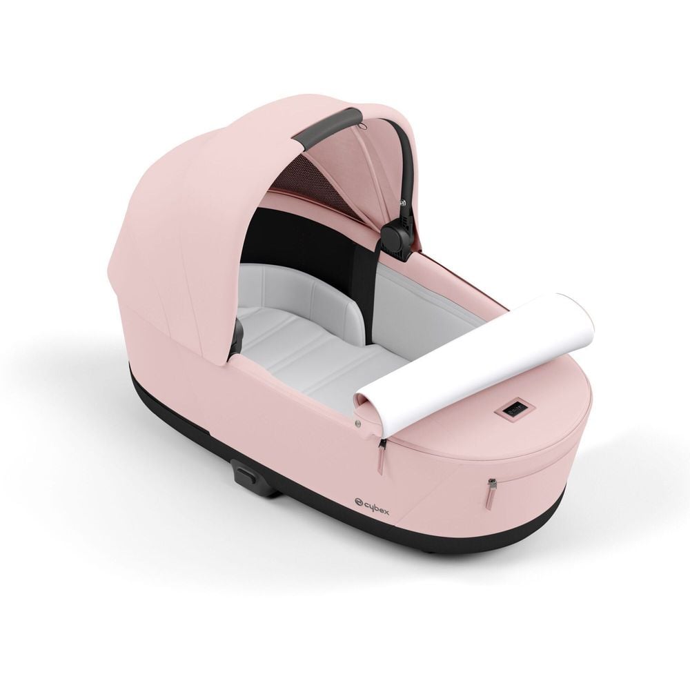 Люлька Cybex Priam Lux Peach Pink + Текстиль для прогулянкового блоку Cybex Priam Peach Pink + Шасі Cybex Priam з каркасом LS RBA Chrome Brown - фото 3