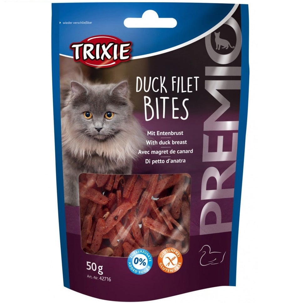 Лакомство для кошек Trixie Premio Duck Filet Bites, сушеное филе утки, 50 г (42716) - фото 1