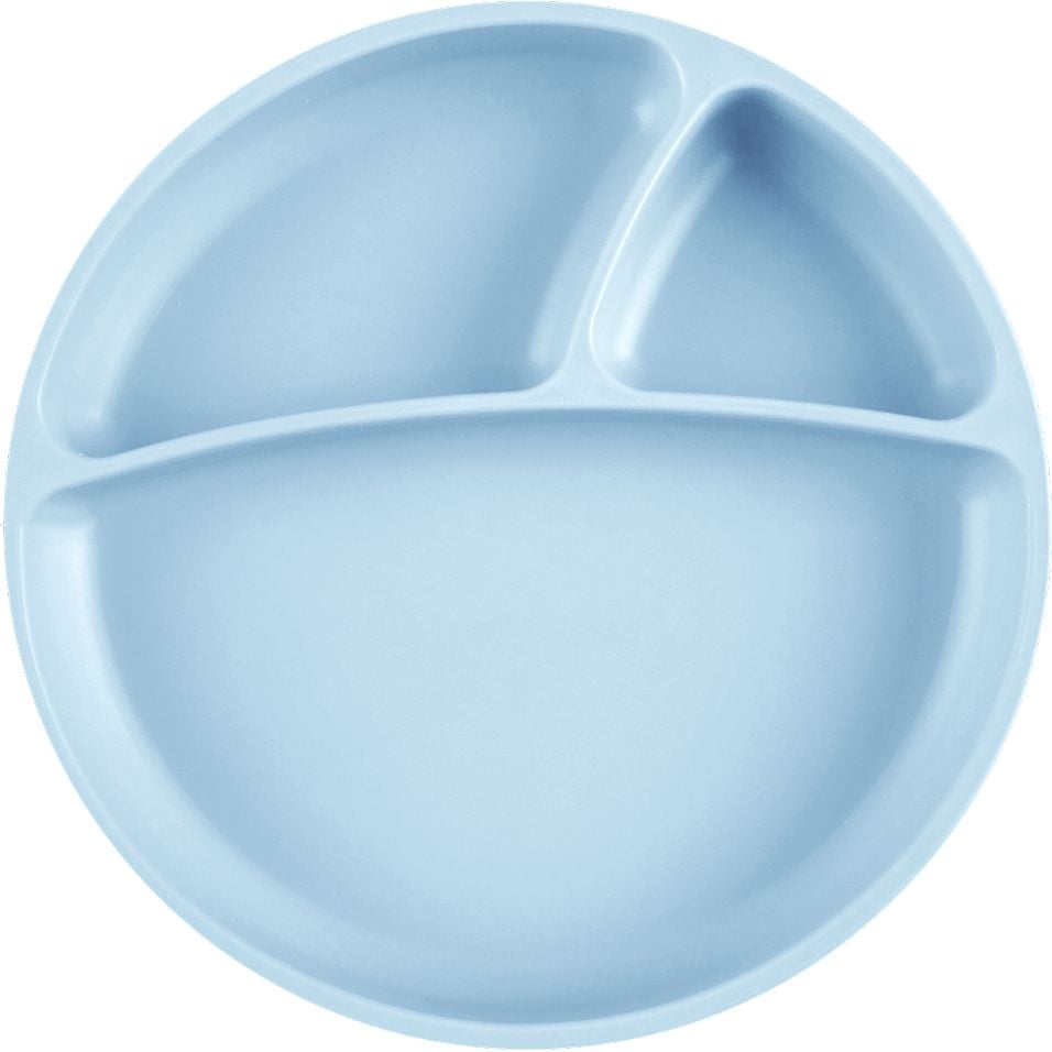 Тарелка секционная MinikOiOi Portions Mineral Blue, на присоске, силиконовая (101050003) - фото 1