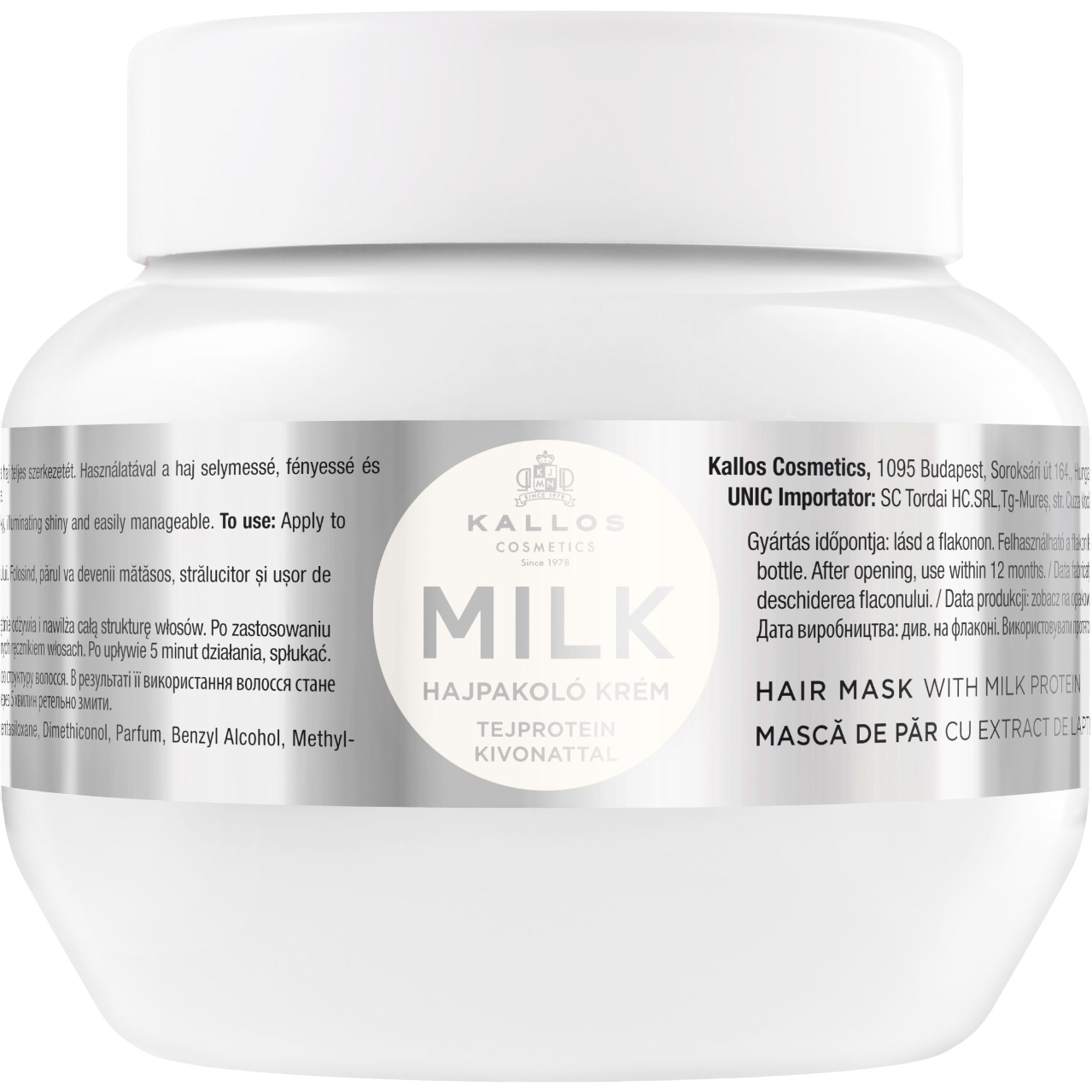Маска для волос Kallos Cosmetics Milk увлажняющая с протеинами молока, 275 мл - фото 1