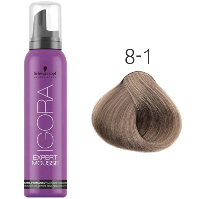 Мусс-краска для волос Schwarzkopf Professional Igora Expert Mousse тон 8-1 100 мл (1917259) - фото 3