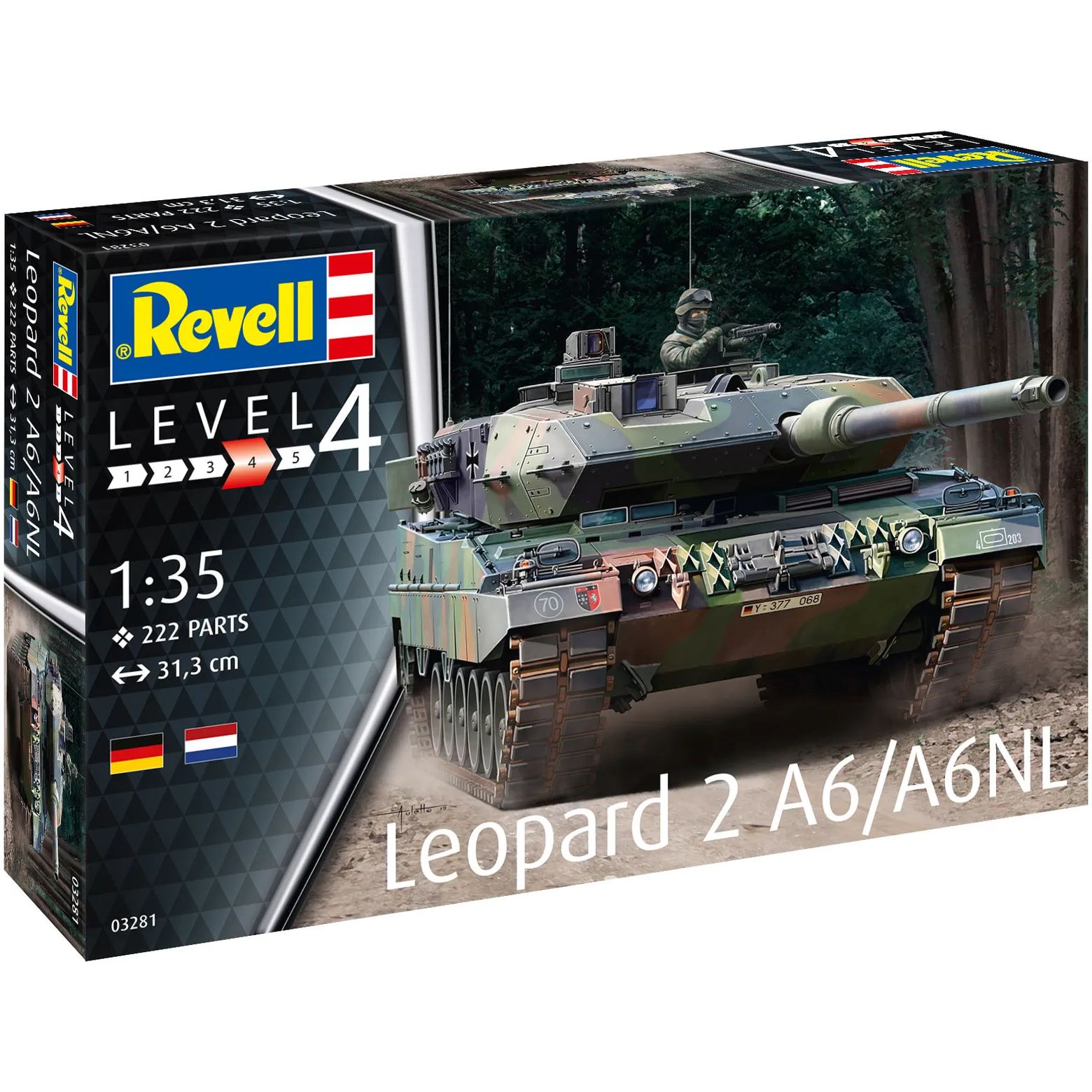 Сборная модель Revell Танк Леопард 2 A6/A6NL масштаб 1:35, 222 деталей (RVL-03281) - фото 1