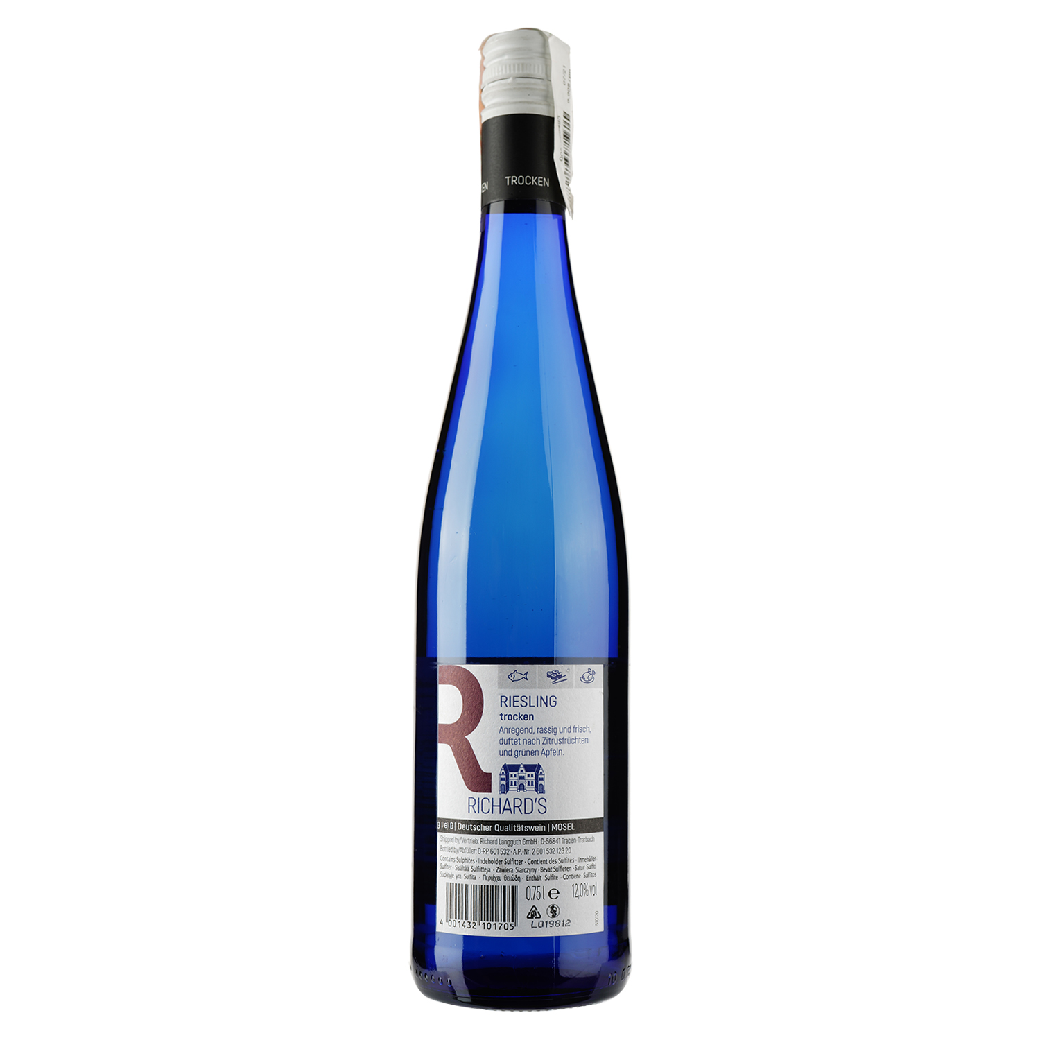 Вино Richard's Riesling Trocken, белое, сухое, 11,5%, 0,75 л - фото 2