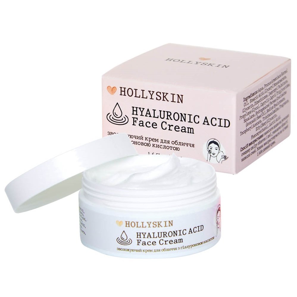 Зволожувальний крем для обличчя Hollyskin Hyaluronic Acid Face Cream з гіалуроновою кислотою, 50 мл - фото 1