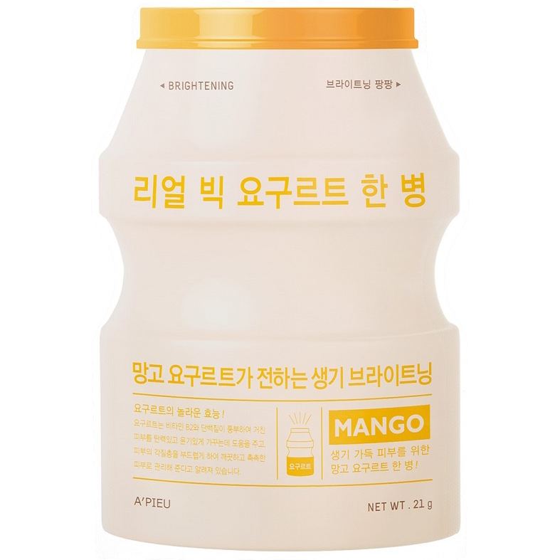 Тканевая йогуртовая маска A'pieu Real Big Yogurt One-Bottle Mango 21 г - фото 1