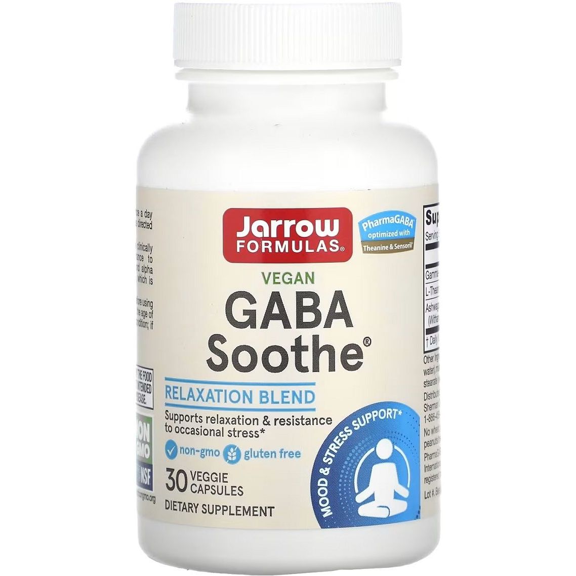 Гамма-аміномасляна кислота Jarrow Formulas GABA Soothe 30 вегетаріанських капсул - фото 1