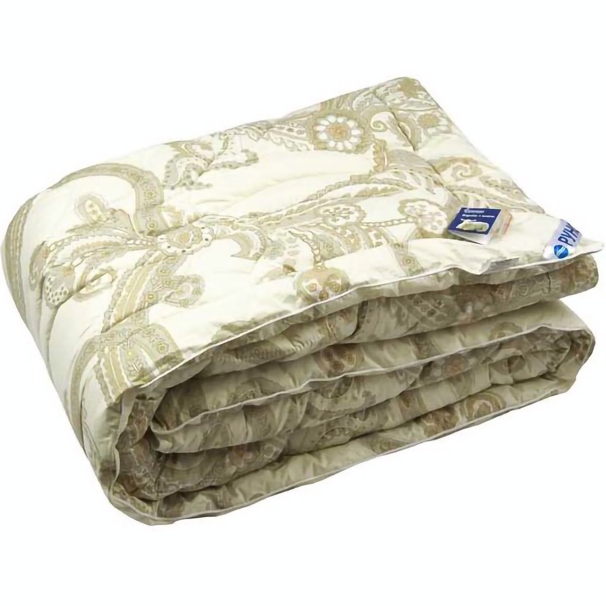 Одеяло шерстяное Руно Luxury, полуторное, тик, 205х140 см, бежевое (321.02ШУ_Luxury) - фото 1