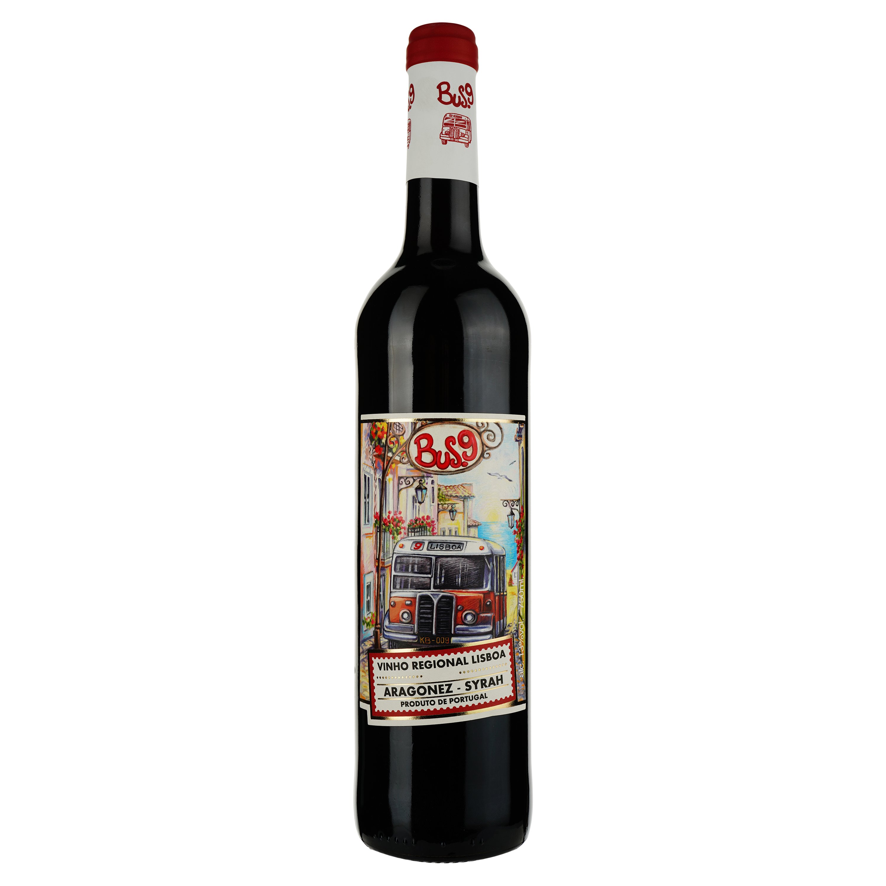 Вино Bus.9 Vinho Regional Lisboa Syran-Aragonez, червоне, сухе, 0,75 л - фото 1