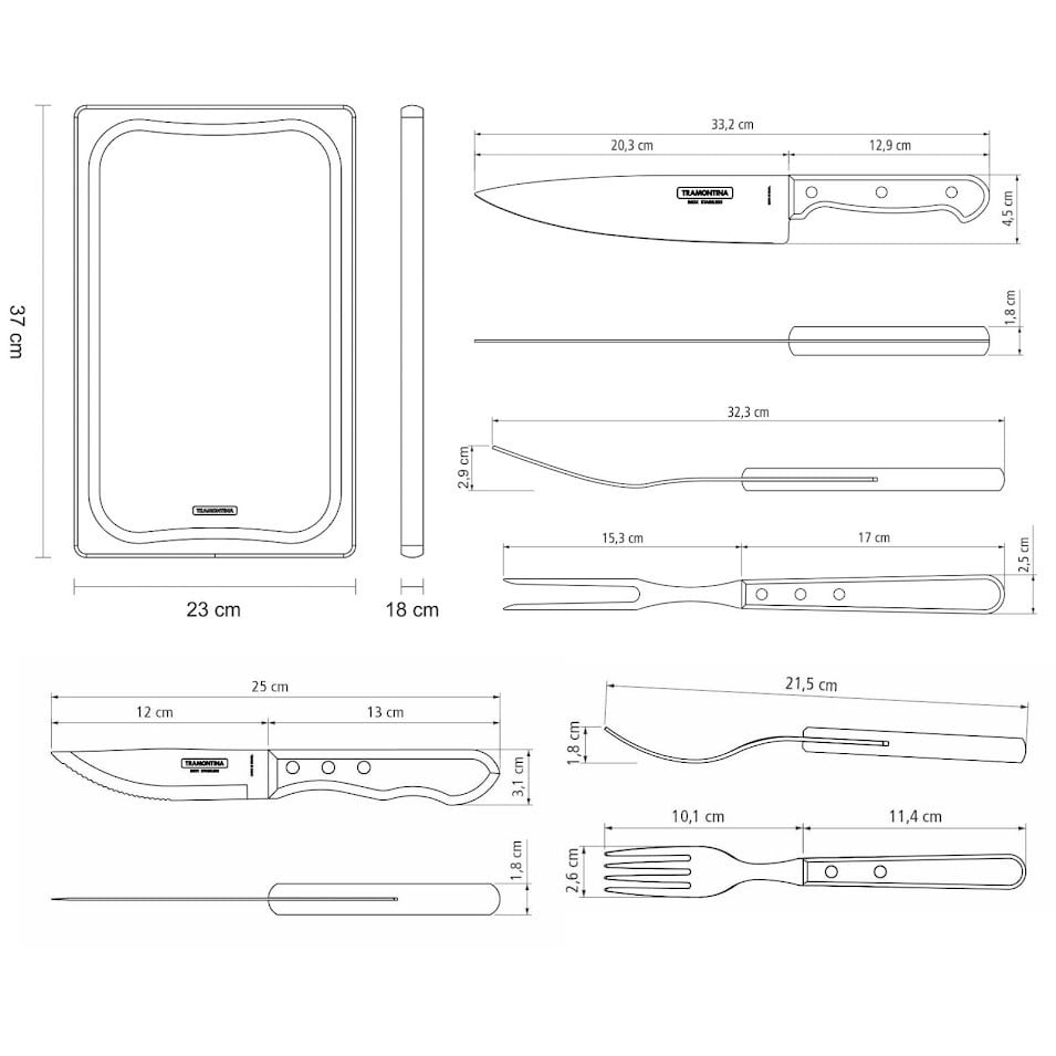 Набор приборов для гриля Tramontina Barbecue Polywood 15 шт. (21198/970) - фото 4