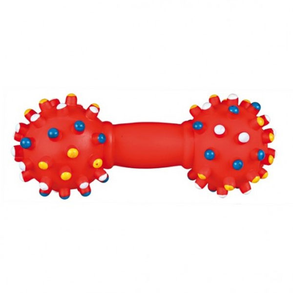 Іграшка для собак Trixie Гантель голчаста з пищалкою, 14,5 см, в асортименті (3357) - фото 2