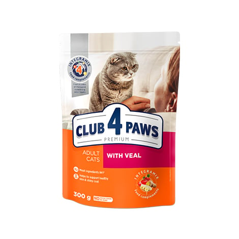 Сухий корм для котів Club 4 Paws з телятиною, 300 г - фото 1