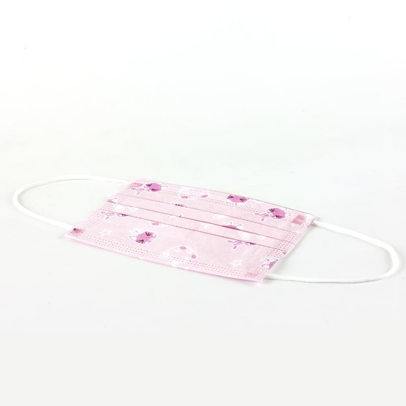 Дитяча медична маска для індивідуального захисту Волес, тришарова, рожева, 50 шт. (500554) - фото 2