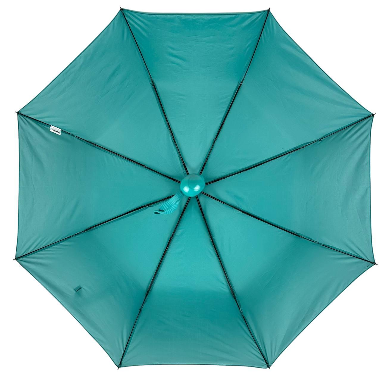 Женский складной зонтик полуавтомат Toprain 98 см бирюзовый - фото 4