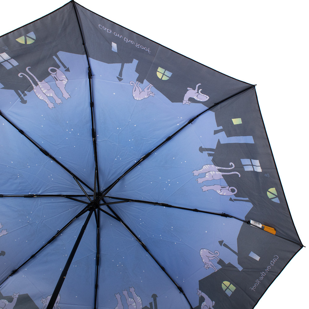 Женский складной зонтик механический Zest 96 см черно-синий - фото 3