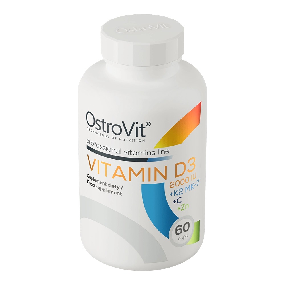 Витамины и минералы OstroVit Vitamin D3 2000 IU + K2 MK-7 + C + Zn 60 капсул - фото 2