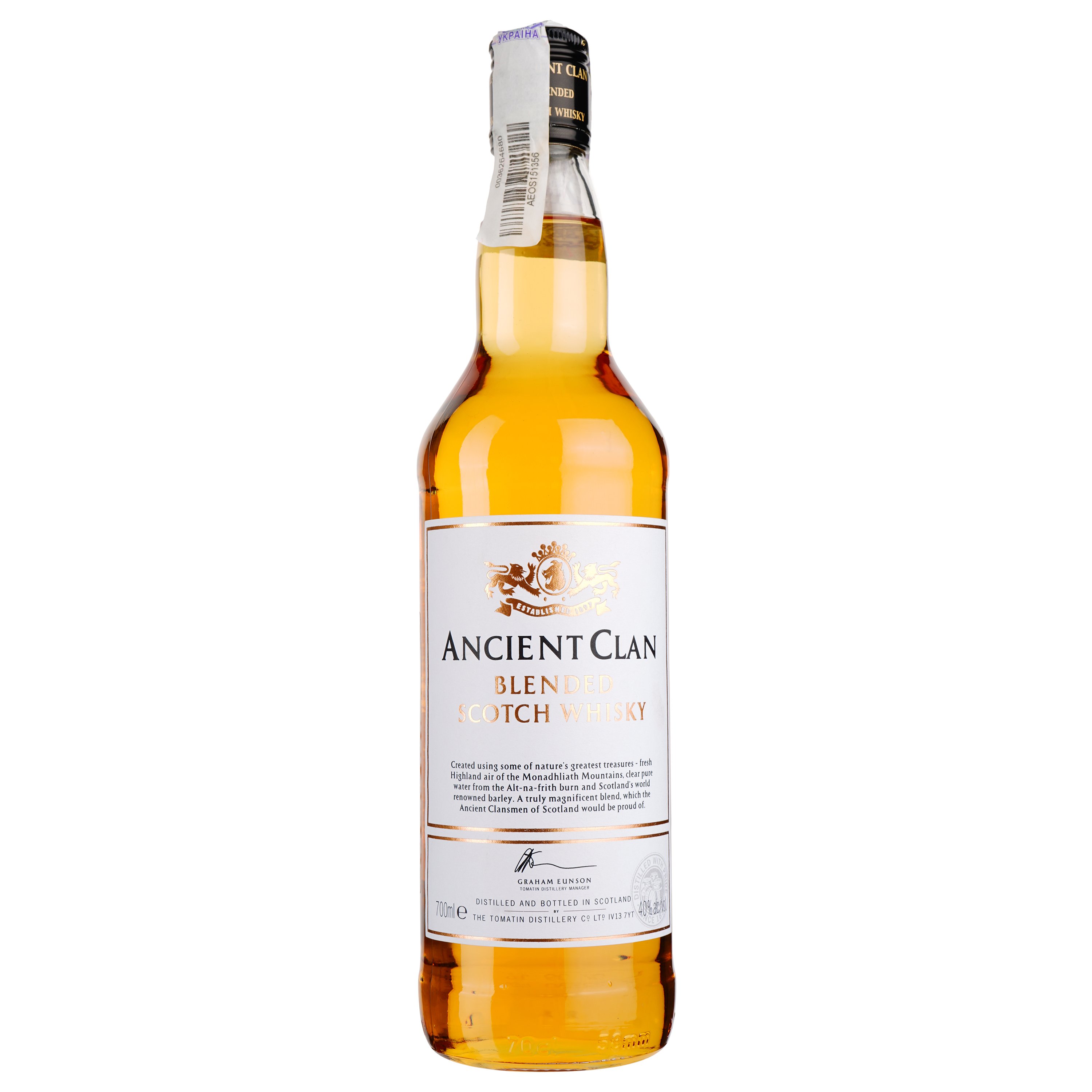 Віскі Tomatin Distillery Ancient Clan Blended Scotch Whisky 40% 0.7 л - фото 1