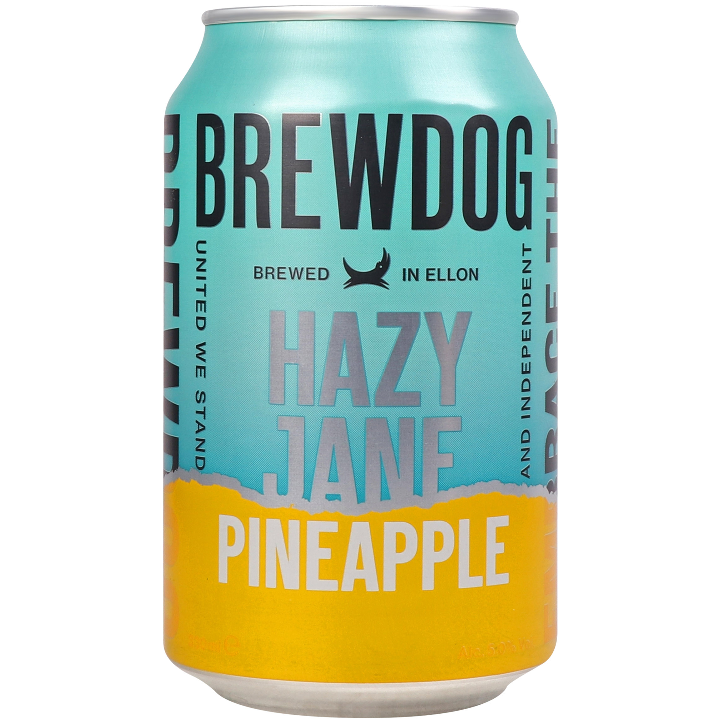 Пиво BrewDog Hazy Jane Pineapple светлое 5% 0.33 л ж/б - фото 1