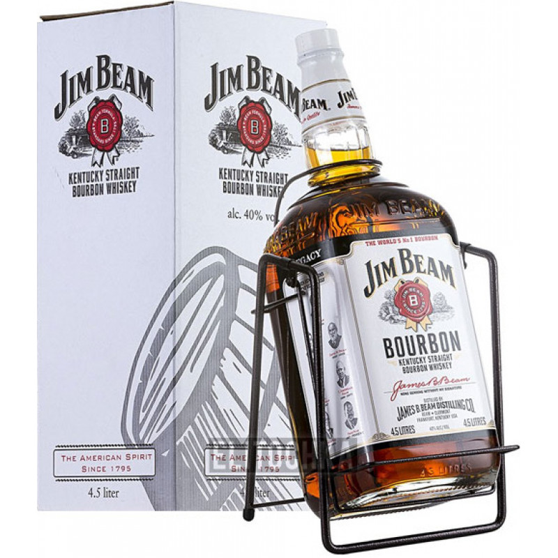 Віскі Jim Beam White Kentucky Staright Bourbon Whiskey, 40%, 4,5 л - фото 1