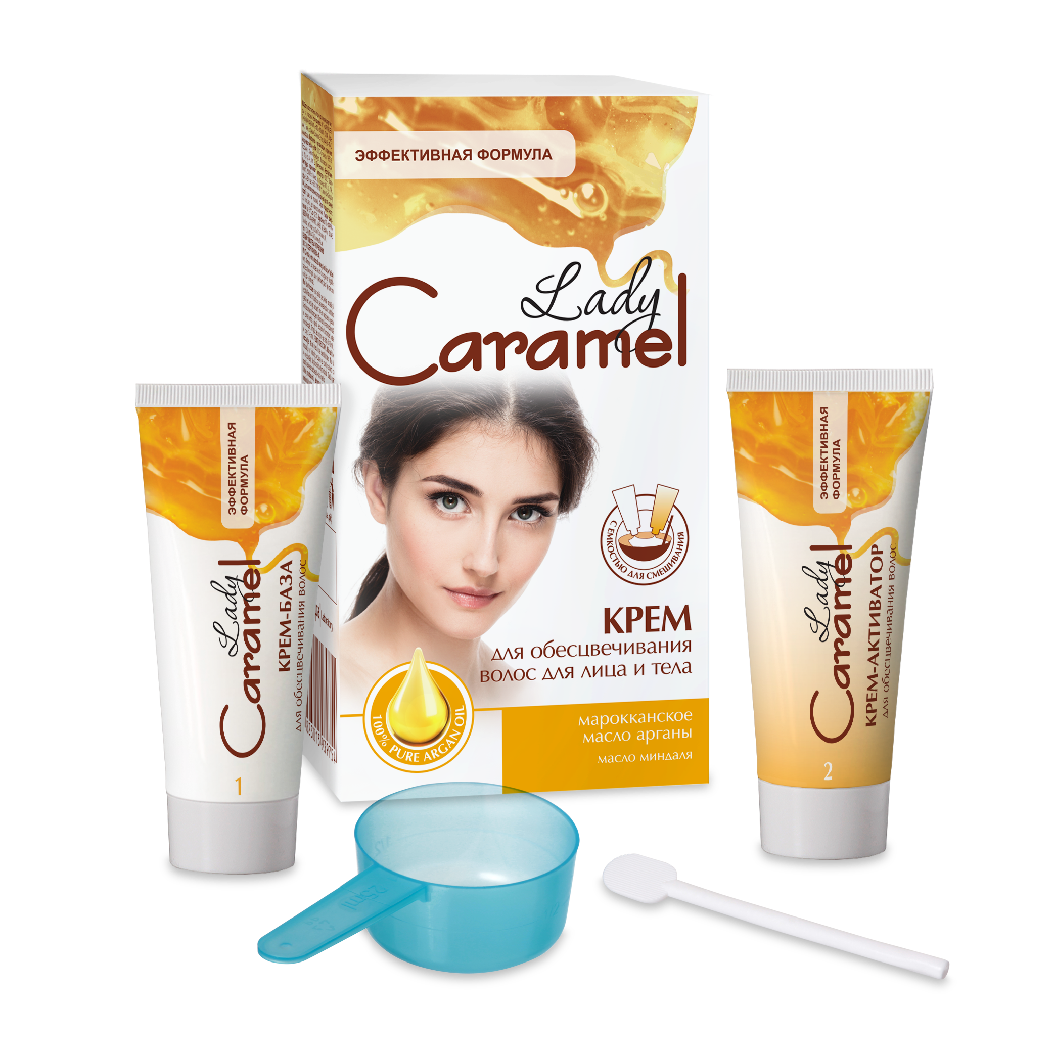 Крем для обесцвечивания волос на лице и теле Lady Caramel, 100 мл (2x50 мл) - фото 1
