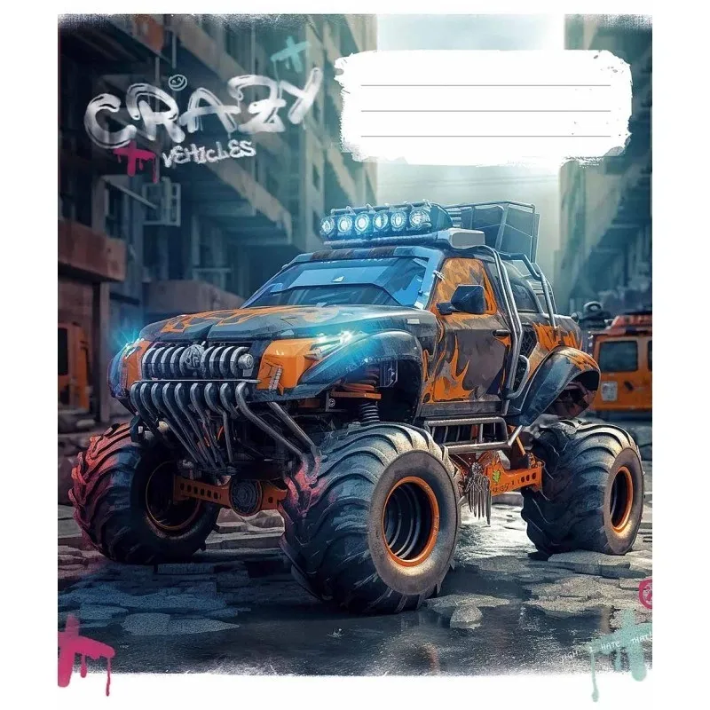 Тетрадь общая Школярик Monster trucks 048-3283L-4 в линию 48 листов - фото 1