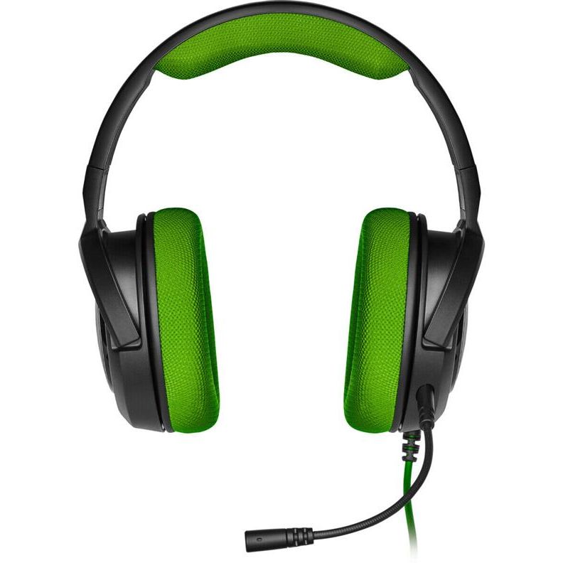 Игровые наушники Corsair HS35 Green со съемным микрофоном - фото 2