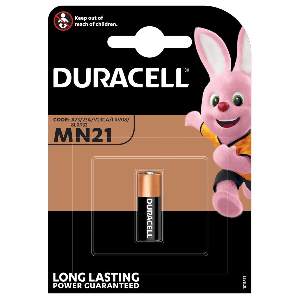 Специализированная щелочная батарейка Duracell 12 V MN21 A23/23A/V23GA/LRV08/8LR932, 1 шт. - фото 1