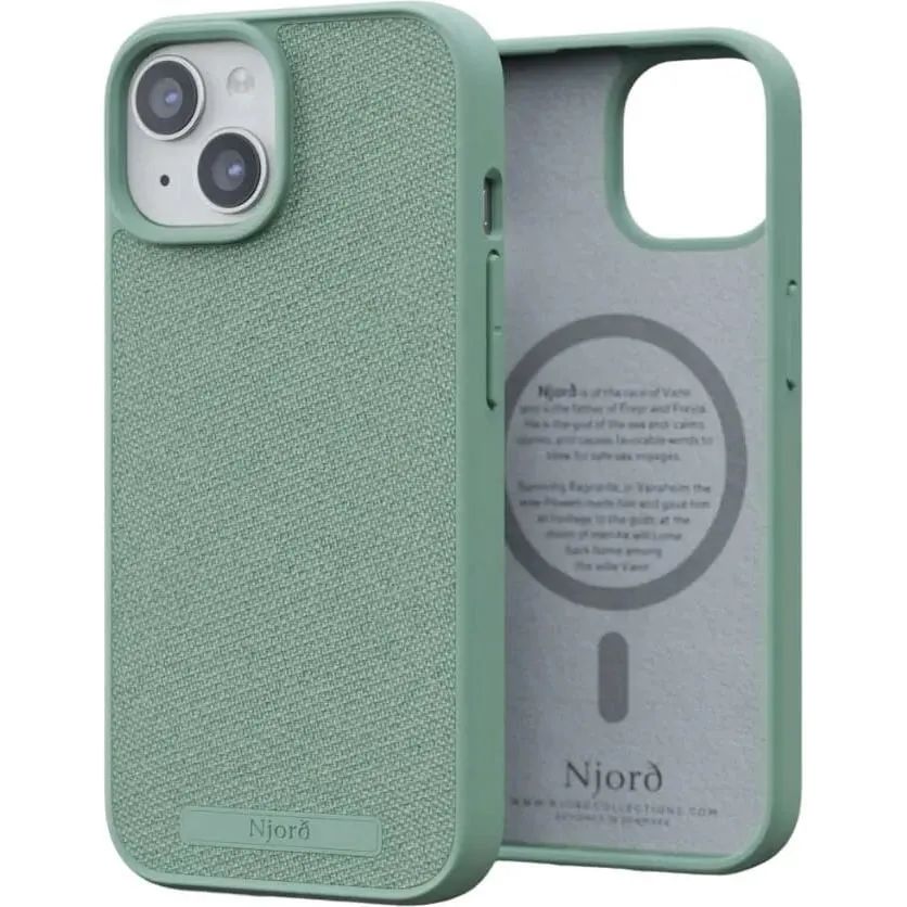 Чохол-накладка Njord Fabric MagSafe Case Turquoise для iPhone 15 - фото 1