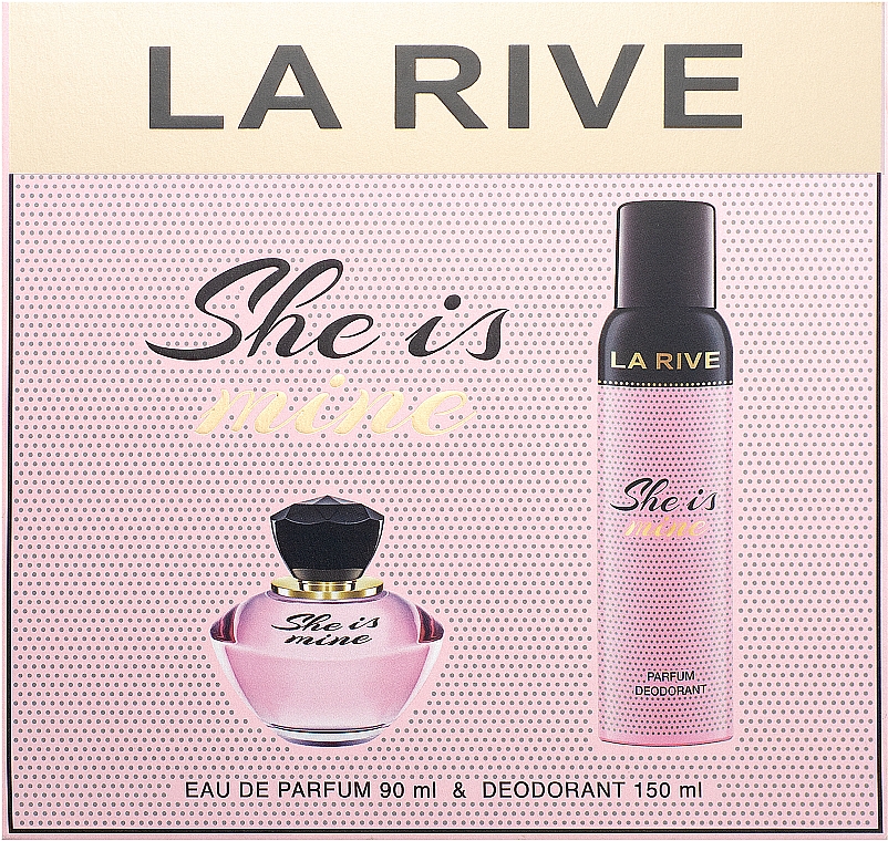 Подарочный набор La Rive She Is Mine: Парфюмированная вода, 90 мл, + Дезодорант, 150 мл - фото 1