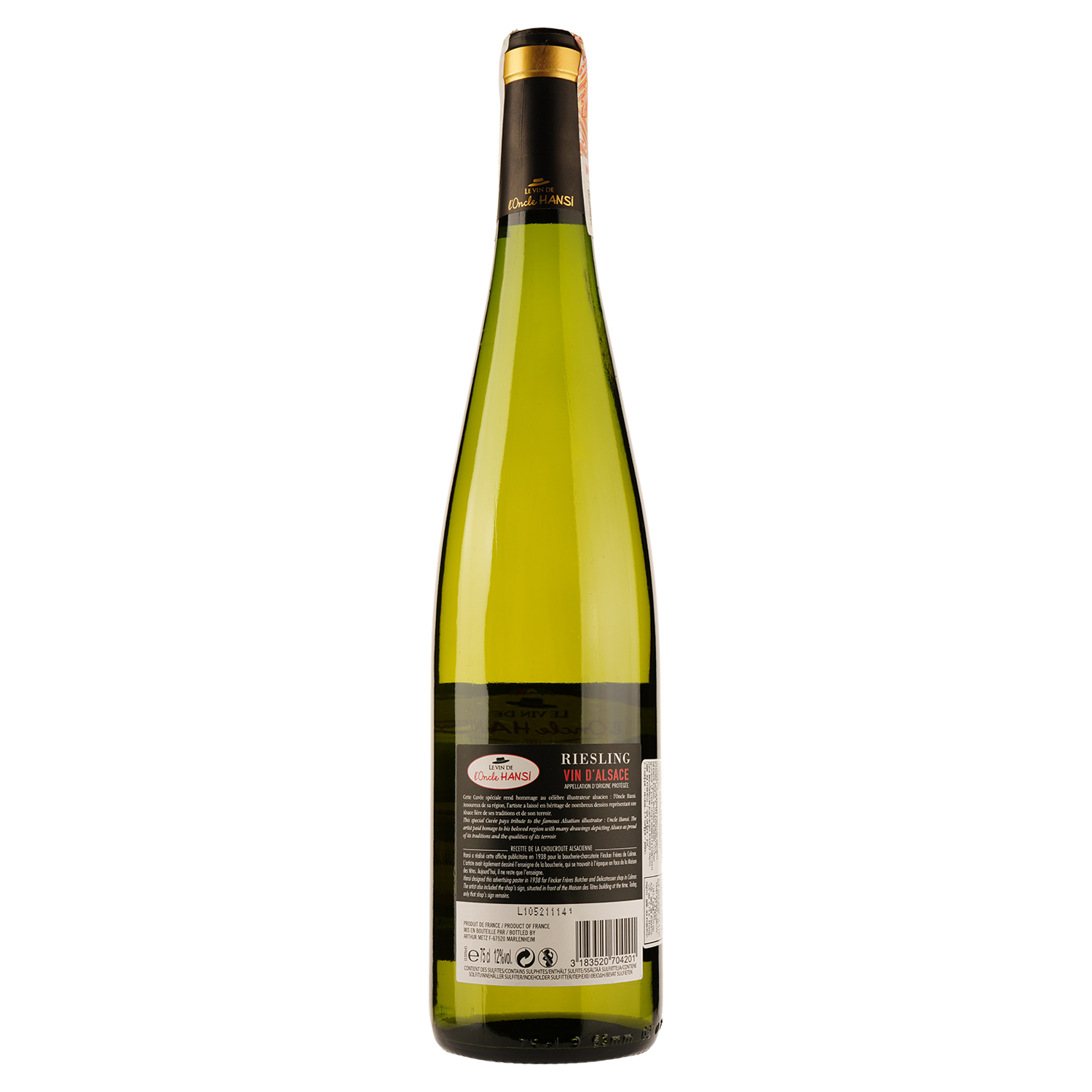 Вино Arthur Metz Hansi Vin De Alsace Riesling, белое, сухое, 0,75 л - фото 2