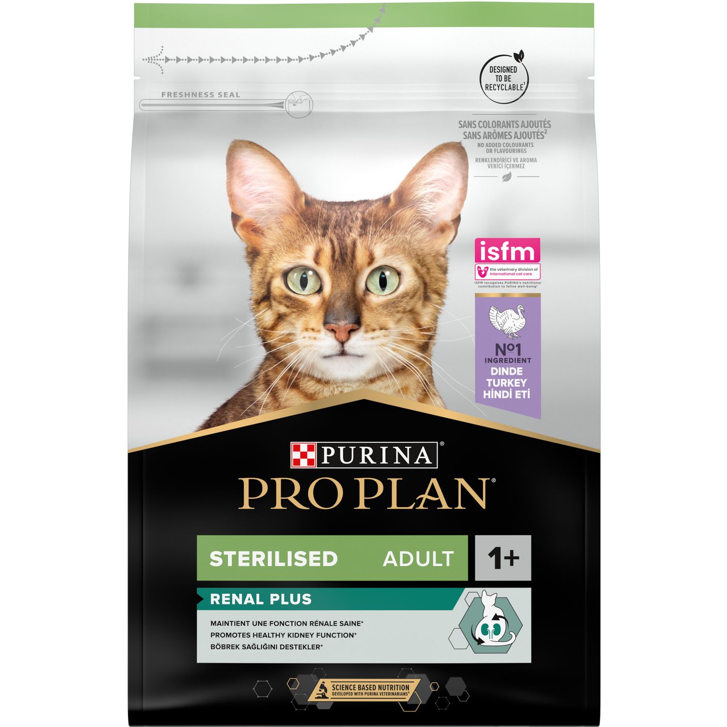 Сухой корм для стерилизованных кошек Purina Pro Plan Sterilised Adult 1+ Renal Plus с индейкой 3 кг (12369078) - фото 1