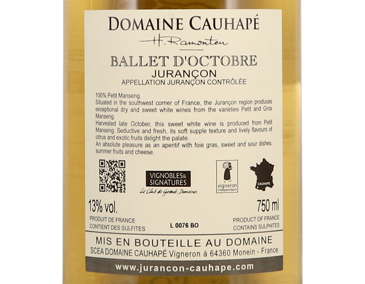 Вино Domaine Cauhape Ballet d'Octobre, 0,75 л, 13% (720177) - фото 2