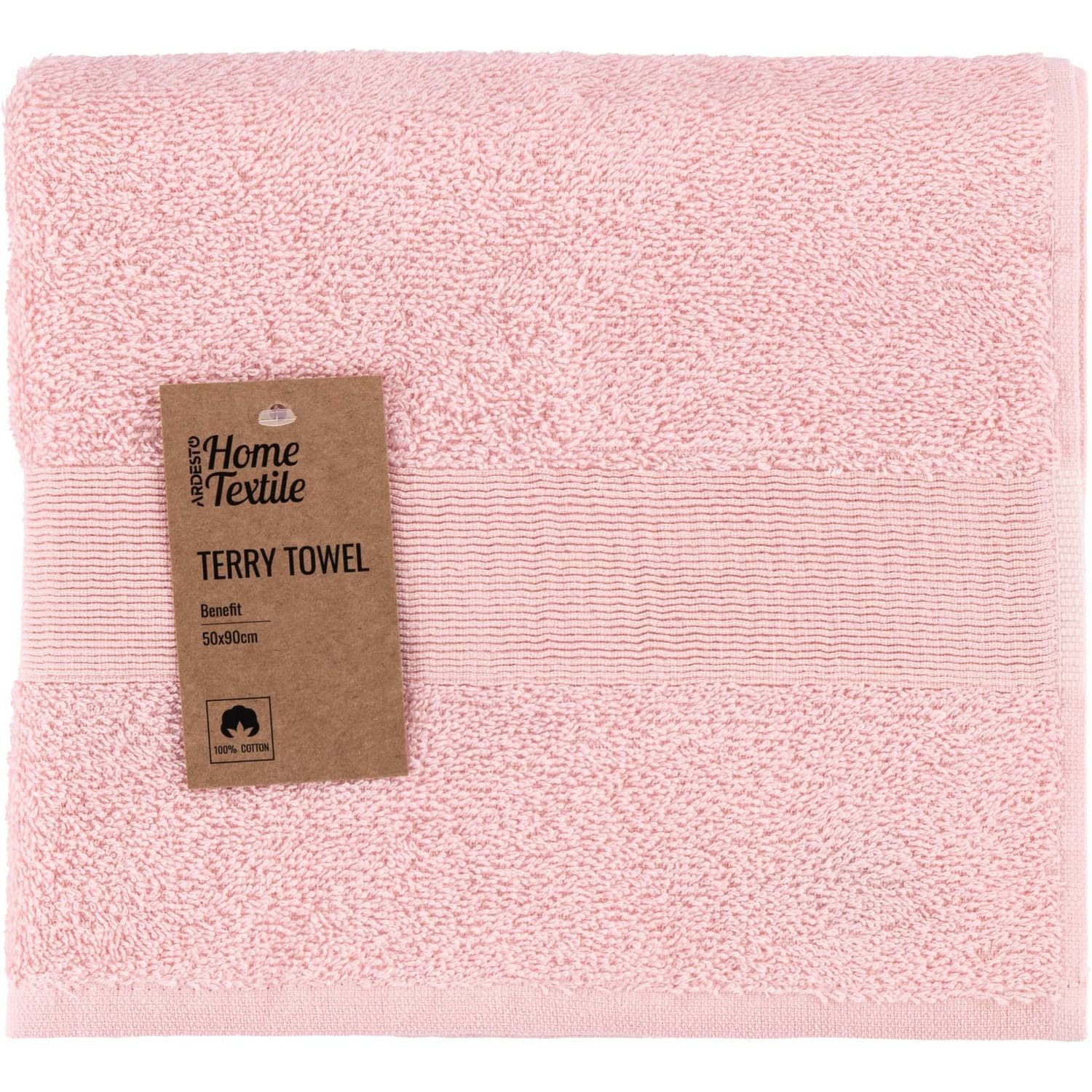 Рушник махровий Ardesto Benefit, 90х50 см, рожевий (ART2450SC) - фото 1