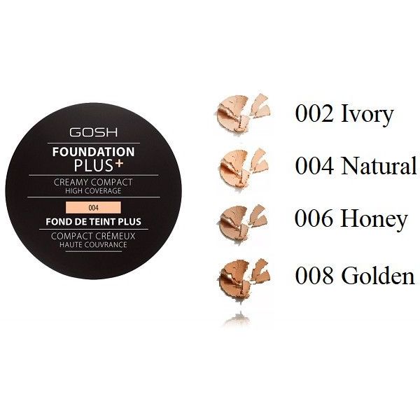 Компактная тональна основа Gosh Foundation Plus+ Creamy Compact тон 006 (Honey) 9 г - фото 4