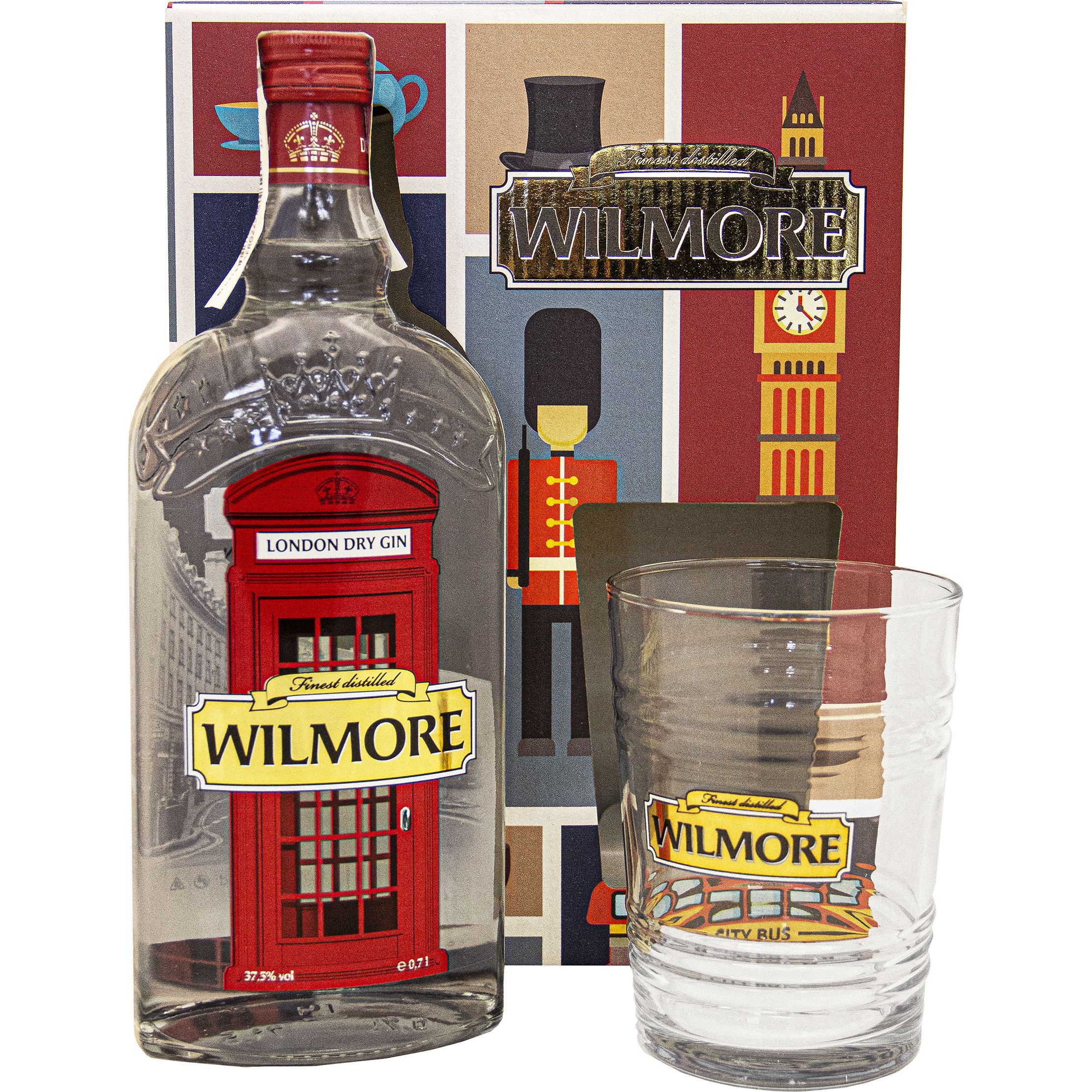 Джин Wilmore London Dry Gin 37.5% 0.7 л в коробці з келихом - фото 1