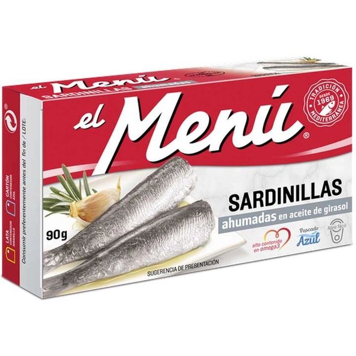 Сардины El menu средиземноморские копченые в подсолнечном масле 90 г - фото 1