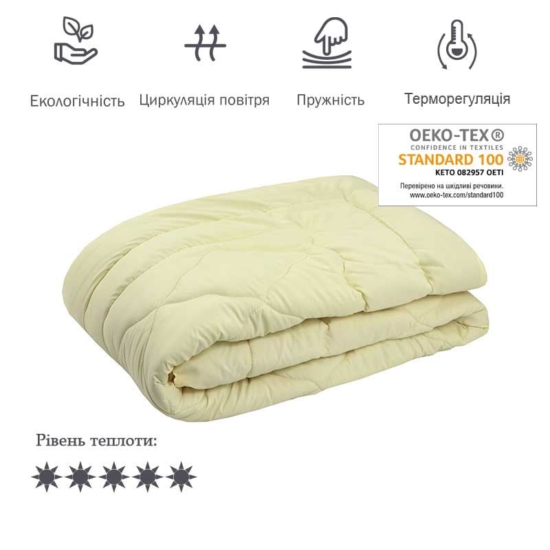 Одеяло шерстяное Руно, 210х155 см, молочный (317.52ШУ_Молочний) - фото 3