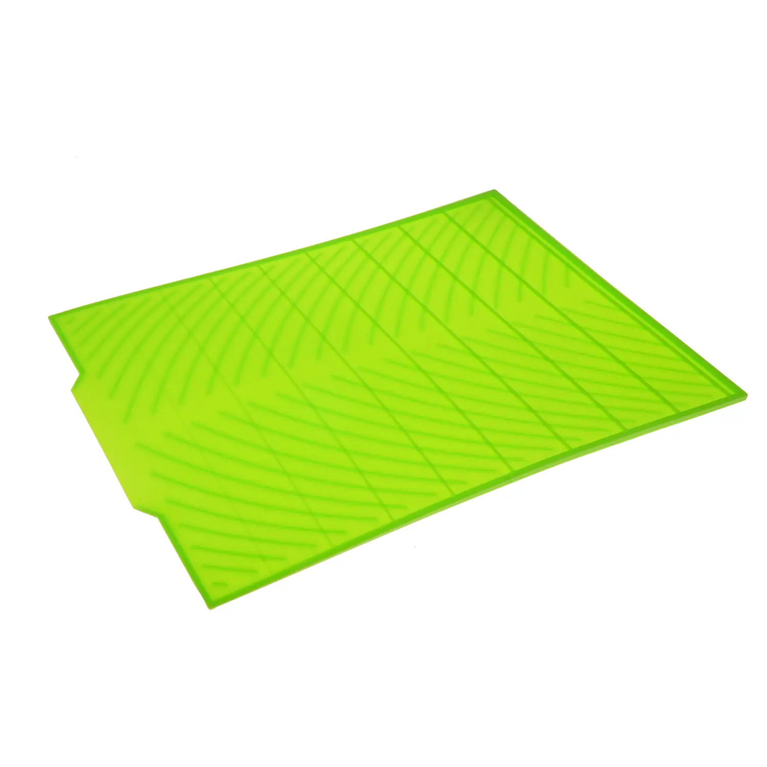 Силіконовий килимок для сушіння посуду Supretto, зі зливом, салатовий (71560001) - фото 3