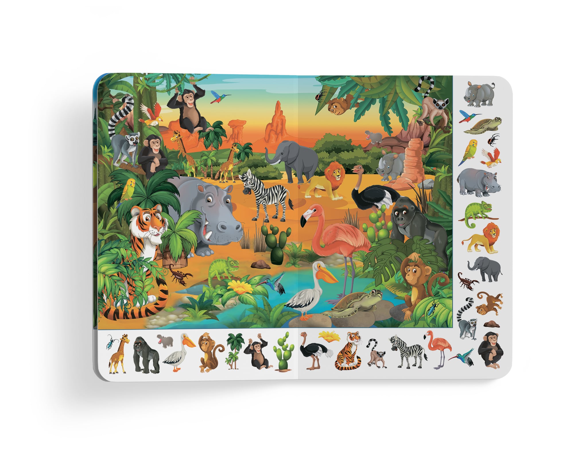 Книга-картонка Кристал Бук Великий вімельбух Тварини, с меганаліпками (F00019435) - фото 6