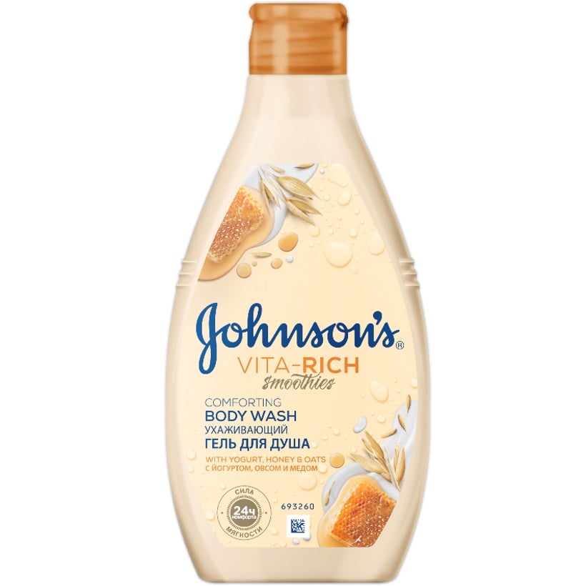 Гель для душу Johnson’s Vita-Rich Смузі, доглядаючий, з йогуртом, вівсом і медом, 250 мл - фото 1